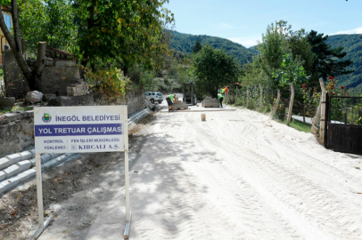 İnegöl'de kırsalda parke taş çalışmaları