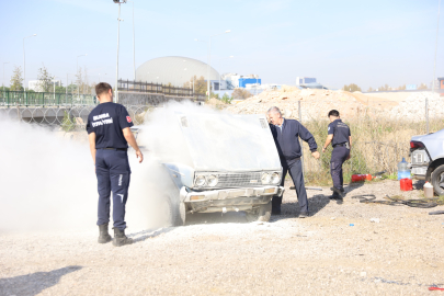 Otobüs şoförlerine yangın söndürme eğitimi