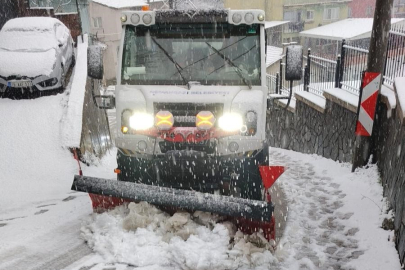 Osmangazi’nin yüksek kesimlerinde kar mesaisi