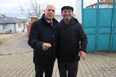 Başkan Bozbey’den Yaren Leylek ve Adem Amca'ya ziyaret