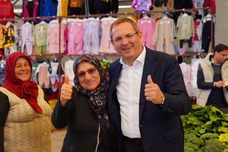 Başkan Ergin’den geleneksel pazaryeri ziyareti
